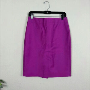 J. Crew Stretch Pencil Skirt Cotton blend w/ 2 pockets size 6 in purple